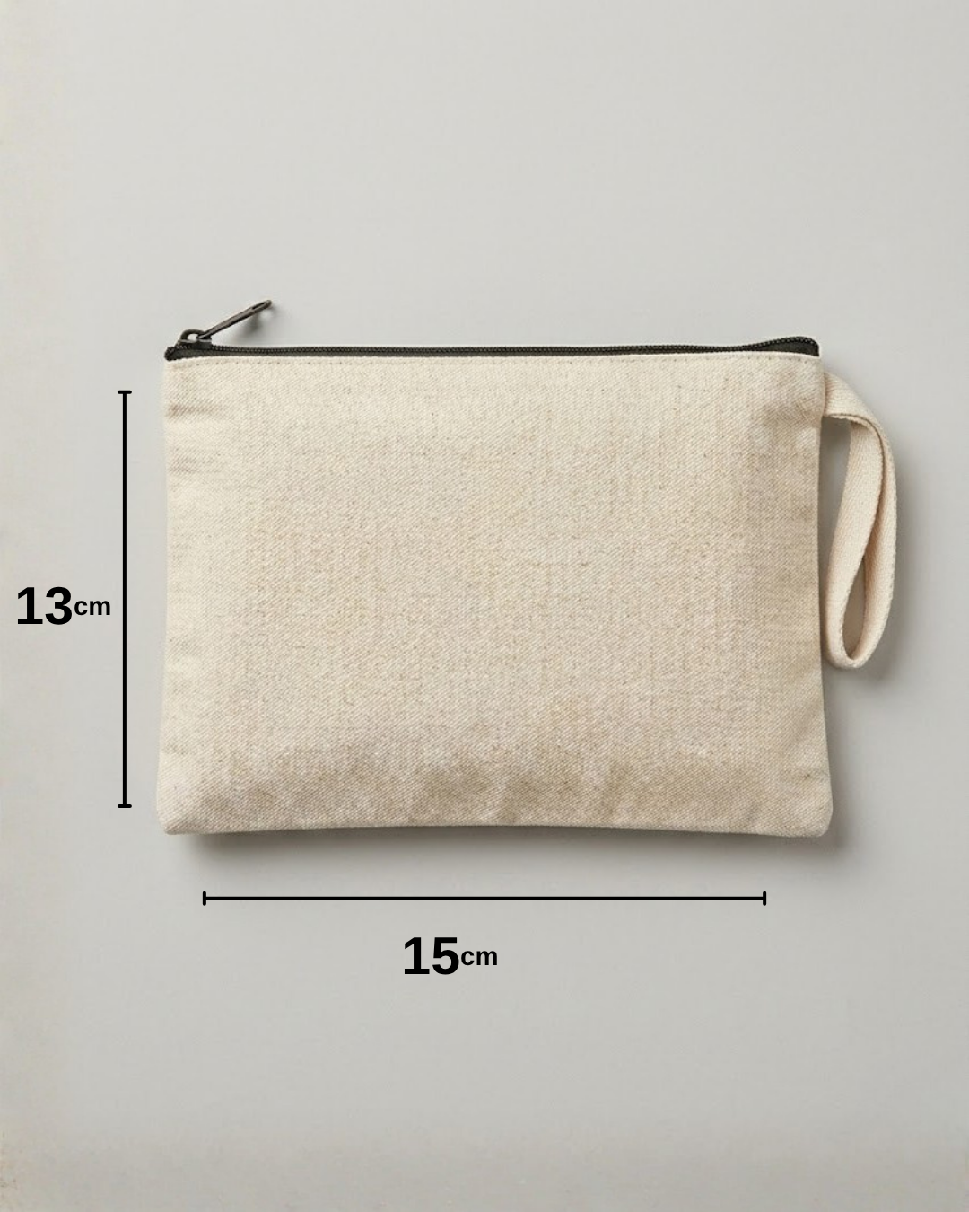 Ham bez clutch çanta 15x13 cm - makyaj ve aksesuar %100 pamuk