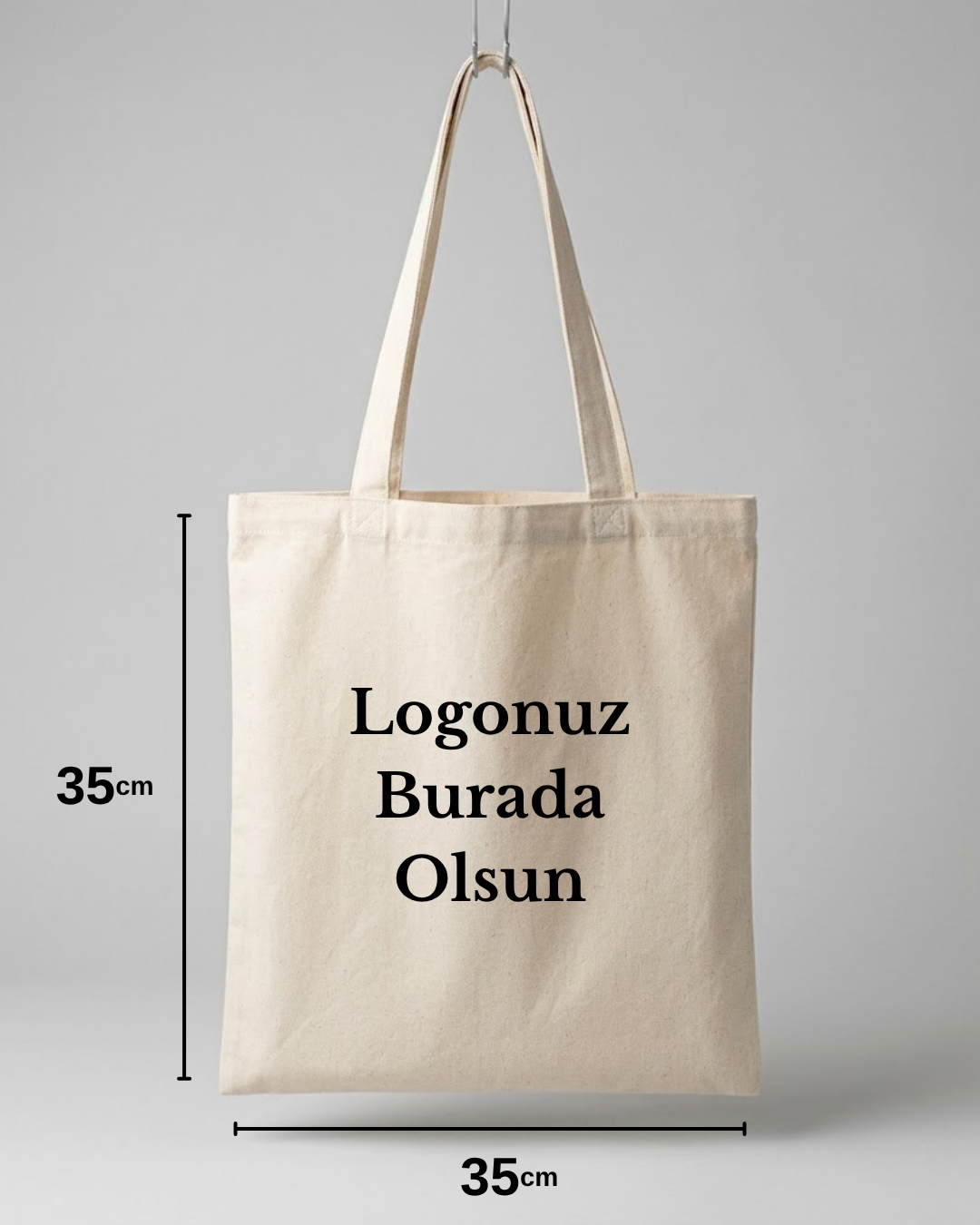 Ham bez çanta 35x35 cm - alışveriş çantası %100 pamuk