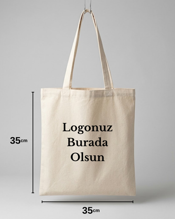 Ham bez çanta 35x35 cm - alışveriş çantası %100 pamuk