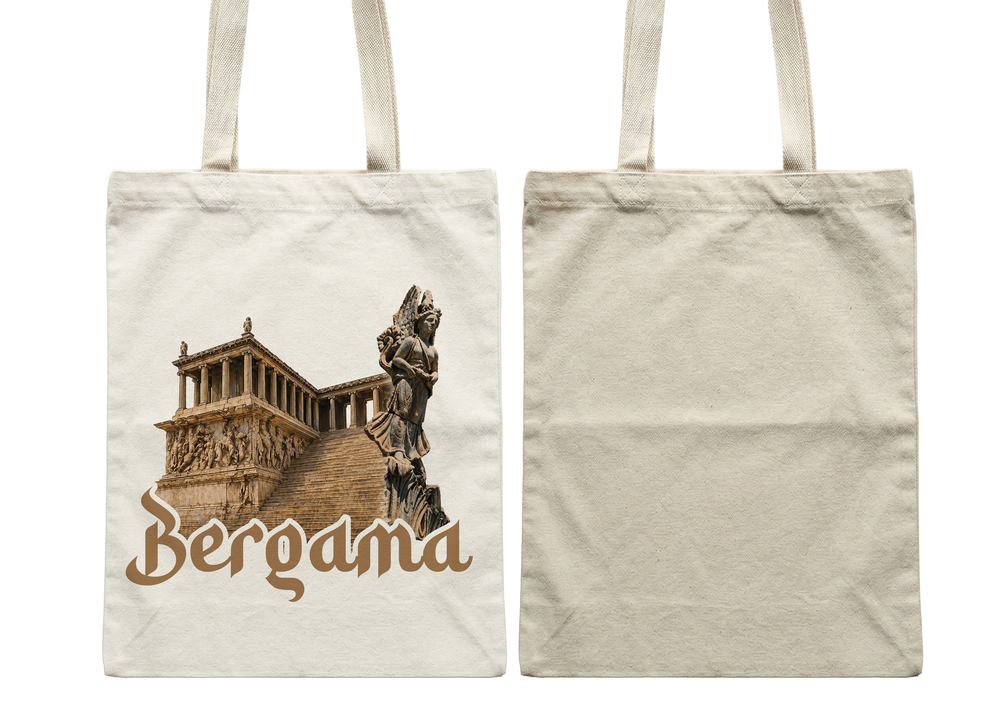 Bergama hediyelik bez çanta - antik şehir tasarımlı