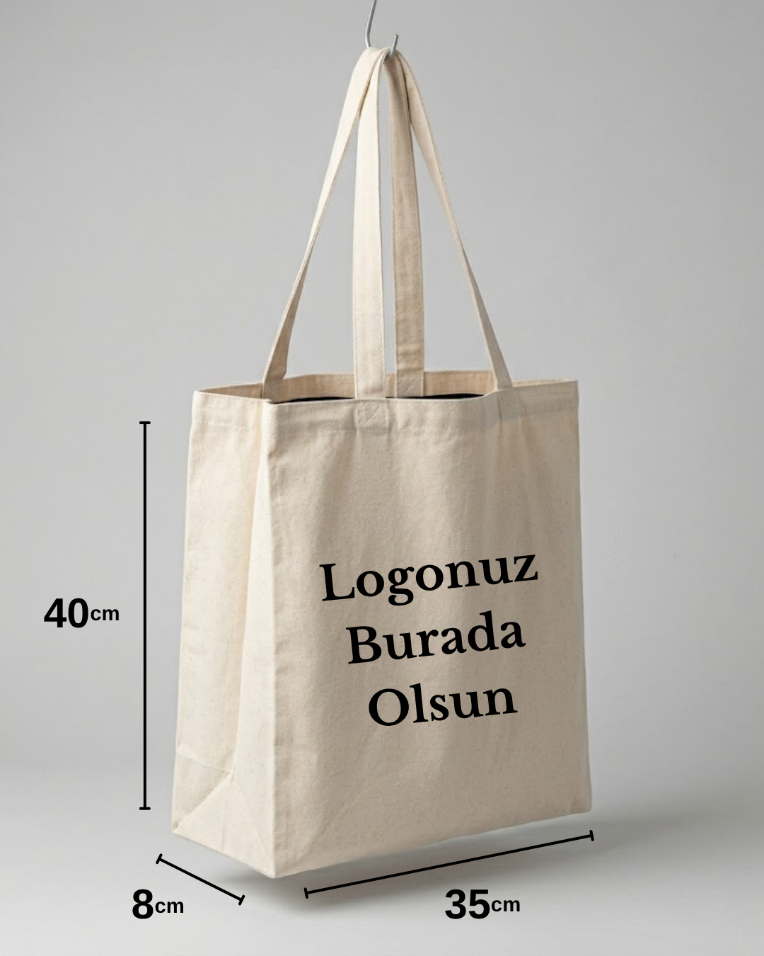 Körüklü ham bez çanta 35x40x8 cm - alışveriş %100 pamuk